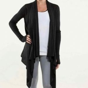 LULULEMON Dark Grey Cashmere Blend Express Yourself Open Drape Cardigan | Medium